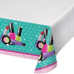 Creative Converting PC317714 Border Print Plastic Tablecover, Sparkle Spa Party Theme 1 Pc, Paper, Multi Color