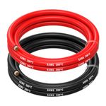 MMOBIEL 6 AWG Electrical Silicone Wire - 6 Gauge (13,3mm²) Tinned Copper Cable - 2 Separate Wires Red & Black Each 1,5 m / 5 ft for Refrigerators, Air Conditioners, Car Battery, Welding Battery