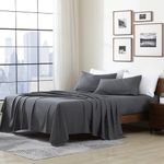 Cathay Home Essentials Ultra Soft Hypoallergenic Wrinkle Resistant Double Brushed Microfiber Bedding Sheet Set, Gray, Twin