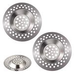 Macco 3 Pack Sink Strainer in Kitchens and Bathrooms Plug 75mm Diameter Hair Catcher for Bathtub Shower（70 holes)