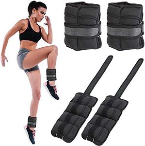 BAKAJI Set 2 Pesi per Caviglie e Polsi da 1,25 Kg Allenamento Palestra Aerobica Fitness Potenziamento Muscolare in Tessuto Neoprene con Fibbia Regolabile e Chiusura Strappo Peso Totale 2,5 Kg