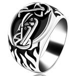 Uloveido Stainless Steel Motorcycle Rock Ring for Men Hip-Pop Ring Wide Band Rings for Boyfriend Boy Party Holiday Jewelry Gift Y510