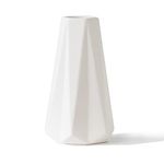 Modern Ceramic Vases for Décor White Small Vases for Fresh Flowers Boho Pampas Floor Rose Vase (6 in) (White)