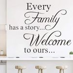 Vinyl Wall Quotes Stickers Every Family Has a Story Welcome to Ours Saying Wall Decal Enthusiasm Letter Vinyl Decor Art Mural for Living Room Bedroom