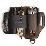 Topstache Leather Multitool Sheath,EDC Belt Organizer for Work and Daily Use,Leatherman Sheath,EDC Pocket Organizer for Flashlight and Multitool,Gifts for Men,Leather Sheath for Multitool