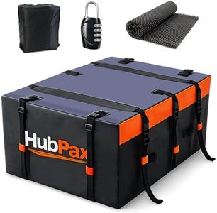 HubPax Car Rooftop Cargo Carrier Bag - 21 Cubic Feet Car Roof Top Bag Cargo Carrier for All Vehicle with/Without Rack, Includes Anti-Slip Mat, 8 Reinforced Straps, 6 Door Hooks, Luggage Lock