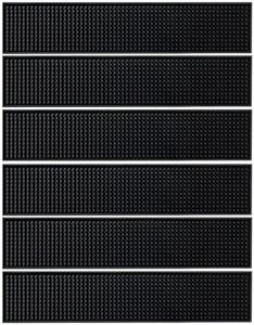 17.5x3.5 inches Long PVC Bar Rail Mat Non-Slip Serving Spill Mat (Pack of 6)