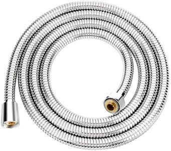 Shower Hose 2M Flexible Long Shower Hose Chrome Made of Stainless Steel Anti-Kink Anti-Explosion Leakproof Encryption Universal Brass Connector Replacement Metal Shower Pipe Cable