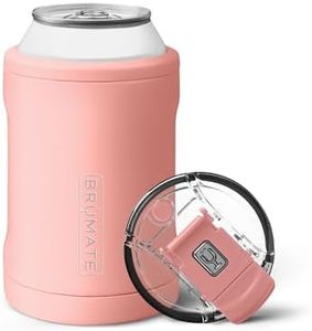 BrüMate Hopsulator Duo 2-in-1 Can Cooler Insulated for 12oz Cans + 100% Leak Proof Tumbler with Lid | Can Insulated for Hard Seltzer, Beer, Soda and Energy Drinks (Guava)