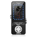 LEKATO Guitar Effect Pedal Guitar Looper Pedal Tuner Function Loop Pedal Loops 9 Loops 40 minutes Record Time with USB Cable for Electric Guitar Bass