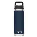YETI Rambler Bottle Chug, Vaccum Insulated Stainless Steel Bottle with Leakproof Chug Cap, Navy, 26 oz (769 ml)