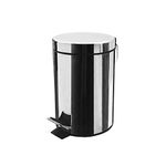 Harbour Housewares Bathroom Pedal Bin With Inner Bucket - 3 Litre Bin - Chrome Finish