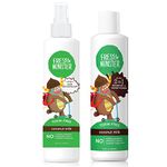 Fresh Monster Toxin-free Hypoallergenic Kids Detangler Spray & 2in1 Shamoo & Conditioner, Coconut, 2 Count, 8 oz