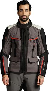 Royal Enfield X Rev'It MENS DARCHA PRO LIGHT GREY CE level 2 SEEFLEX™ armor at shoulders and elbows| Adjustable straps all over | Detachable hydratex|Lite rain & thermal liners (3XL) 48 CM