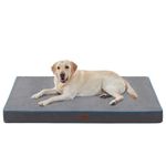 XL Waterproof Dog Beds - Outdoor Dog Bed Washable with Oxford Fabric Surface, Egg Crate Orthopedic Foam Pet Bed up to 100lbs with Removable Cover, Machine Washable (Grey,42"x30"x4")