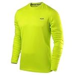 TCA Men's Element Long Sleeve Crew Neck Running Top - Lime Punch, XL