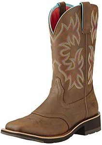 ARIAT womens Ariat Delilah Leather Western Boots Women s Comfortable Cowgirl Boot, Brown, 7.5 US