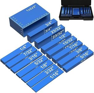 15Pcs Precision Setup Blocks Woodworking Tools, 4inch Aluminum Alloy Setup Blocks Height Gauge Set with Size Markings, Woodworking Measuring Tools for Router and Table Saw Accessories (Blue)