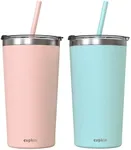 CUPKIN Stainless Steel Insulated Tumbler with Lid and Straw - 20 oz Water Bottle with Straw, Stainless Steel Cups, Travel Coffee Mug for Adults, Iced Coffee Cup with Lid, Coffee Tumbler for Travel