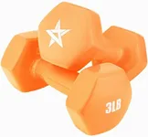 Yes4All Dumbbell Vinyl Coated - 3 lbs - Blazing Orange - Pair