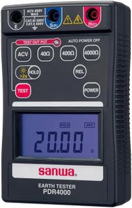 GuliTech Japan Sanwa PDR302 Analog Type PDR4000 Digital Type Earth Testers Earth Resistance Tester Easy to Read with Backlight(PDR4000)