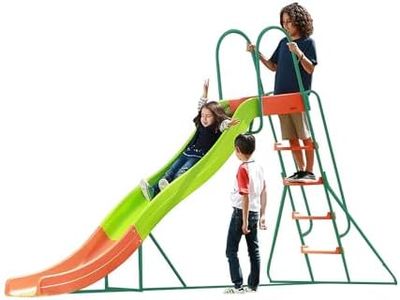 Outdoor Play Set Kids Slide: 10 ft Freestanding Climber, Swingsets, Playground Jungle Gyms Kids Love – Above Ground Pool Slide for Summer Backyard