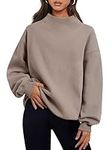 Trendy Queen Womens Oversized Sweatshirts Turtleneck Pullover Long Sleeve Hoodies Tops Fall Outfits 2023 Clothes, Coffeegrey, Medium