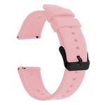 TIESOME Silicone Watch Bands, Quick Release Waterproof Soft Rubber Replacement Straps with Silver Plated Stainless Steel Buckle Compatible with Smart Watch Sport Watch for Men Women (20mm, Pink)