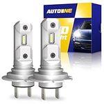 AUTOONE H7 LED Bulb, Super Bright 6500K White 1:1 Mini Size H7 Light Bulbs, No Adapter Required Plug and Play, Non-polarity Fanless Halogen Replacement Bulb, Pack of 2