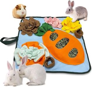 Adpartner 20"x20" Rabbit Foraging Mat Bunny Toys, Pet Snuffle Mat Interactive Feeding Game for Bunnies, Washable Polar Fleece Bunny Hay Feeder Foraging Toy for Rabbits Guinea Pigs Chinchillas Hamster