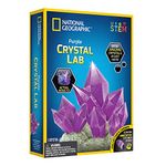 National Geographic Crystal Growing Kit for Kids - Educational Science Kits for Kids Age 8+ with Dazzling Purple Crystals and Authentic Amethyst Specimen | STEM Gifts for 8+ Year Old Boys and Girls