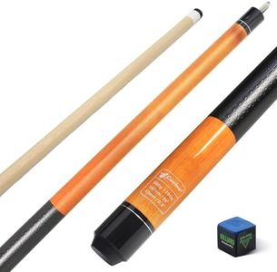 CUEBAR Pool Cue, 58 Inch 2-Piece Pool Sticks for Adults, 3D Grip House Bar Billiard Table Stick with 13mm Tip for Men Women - Orange,20 Oz