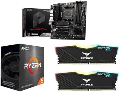 Newegg Motherboard CPU Memory Combo - PRO B550M-VC WiFi Bundle with Ryzen 5 5500 and T-Force Delta RGB 16GB (2 x 8GB) TF3D416G3200HC16FDC01