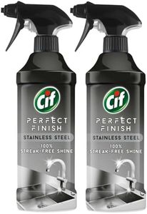 Cif Stainless Steel specialist Spray Scientifically designed to remove stubborn dirt for 100% streak-free shine on the stainless steel surfaces, Multi Buy 2 Pack