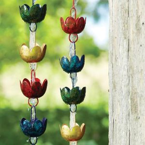 BestNest Ancient Graffiti Lily Rain Chains, Multicolored, Pack of 2