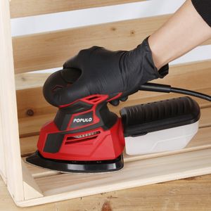 POPULO Electric Mouse Sander 130W – 12 Sandpapers, Dust Collector, Compact
