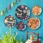 RITUALISTIC Metal Kashmiri Wall Plates- Set Of 5 |Home Decor | Painting | Divine | Intricate Designs