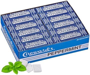 Choward's Peppermint Candy | Bold Aromatic Flavor | Perfect for Snacks in Lunchboxes, Travel, Sharing, and Gifting | Nostalgic Vintage Candy | Pack of 24 (15 Mints Per Package, 24 Packages Per Box)