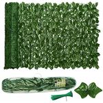 Artificial Ivy Privacy Fence 3m x 1m, Garden Screening UV Protected Artificial Hedge Roll Screen and Fence Roll with Faux Vine Leaf Decoration for Outdoor Garden Wall with Free 50 Green Nylon Ties