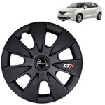 PRIGAN Wheel Cover for BALENO 15 Inch Matte Black Wheel Cap (Available in 12,13,14,15 Inch) (Set of 4 Pcs) (Press Fitting) Model- GTX Matte BLACK-15