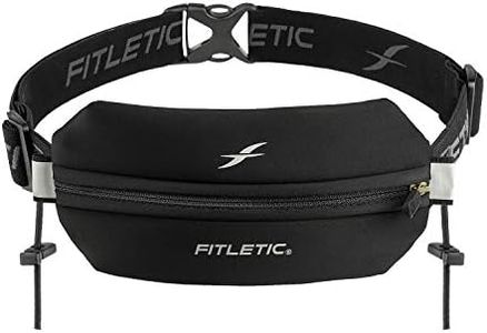 Fitletic Neo Race Belt, Black | Unique No Bounce Design for Marathon, Triathlon, Trail, 5k, 10k | Running Belt | N01R-01