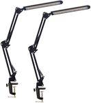 Taigeguang LED Desk Lamp,Eye-Caring Metal Swing Arm Desk Lamp with Clamp,10 Dimmable Brightness 3 Light Modes Reading Lamp,Desk Light for Home Office(Set of 2)