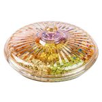 Creative Acrylic Multifunctional Party Snack Tray with Lid,Serving Dishes for Dried Fruits Nuts Candies Fruits,6-Compartment (Amber)