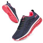 Women Men Running Shoes Sports Trainers Air Cushion Shock Absorbing Casual Walking Gym Jogging Fitness Athletic Sneakers, 3.5 UK 36 EU, Fa2 Rose