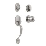 GUA OYH Front Door Handle Satin Nickel Door Lock Set with Single Cylinder Deadbolt and Door Knob Front Entry Handle Set (L36158-S-S121)