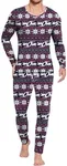 Ekouaer Mens Christmas Pajamass Thermal Underwear Comfy Soft Long Johns Base Layer Set Cold Weather Warm Top and Bottom