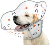 Supet Dog Cone for Dogs After Surgery, Comfortable Dog Cones for Large Dogs to Stop Licking, Soft Dog Cone Collar with Protect Neck Fabric, Protective Elizabethan Collar for Medium Small Dogs Love L