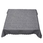 TextilDepot24 Ornament Tablecloth with Tendrils and Arched Edge Non-Iron (135 x 200 cm, Grey)