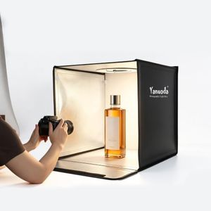 24" Photo Light Box with 35W USB-C Power Adapter, 300 LEDs Photography Studio Lightbox, 3 Color Temperatures 3000K-5700K Dimmable Shooting Tent, 6 Waterproof PVC Backdrops & Soft Cloth