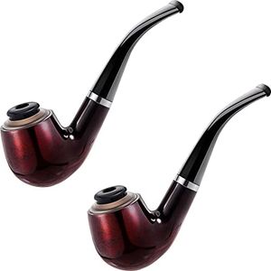 Threlaco 2 Pcs Detective Fake Pipe Costume Accessory Pipe Prop Toys for Halloween Stage Performance Dress Up